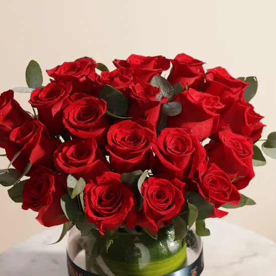 Abucci Black and Gold Chocolate Box | The Language of Love Roses Vase
