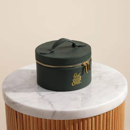 Feel Good Tea Green Leather Tea Box