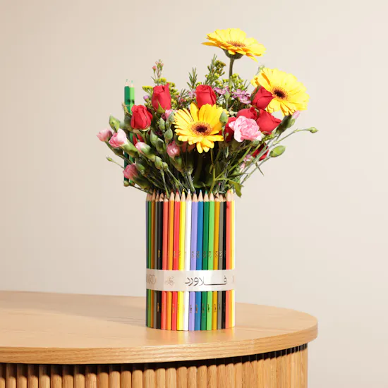 Back to School Flowers Vase
