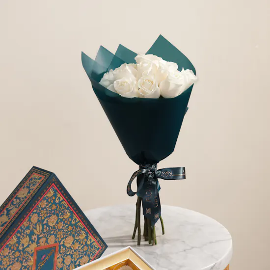MyGovindas Fancy Sweets Medium Premium Box | Sunlit Moments Flower Bouquet