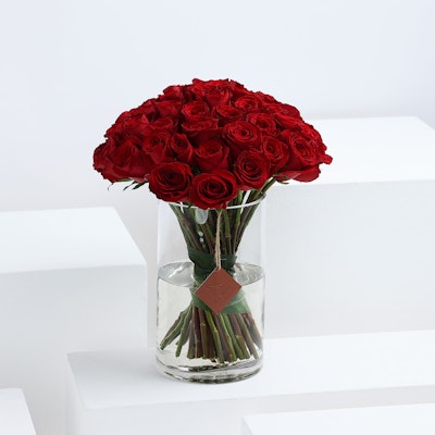 50 Red Roses | Cylinder Vase