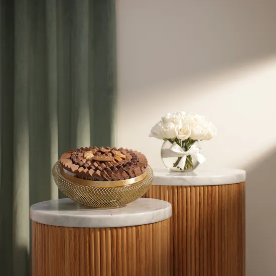 Levo Golden Chocolates Tray | Gentle Aura Flower Vase