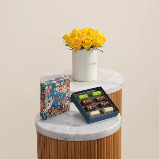 Venchi Murrine Blue Lingottino Chocolate Box | Burst Happiness Flower