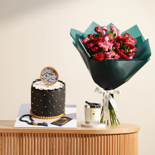 Floward Hajj Mabruok Black Cake | Jo Malone Candle and Flowers