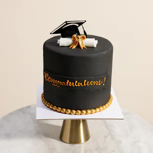 Floward Black Graduation Cake