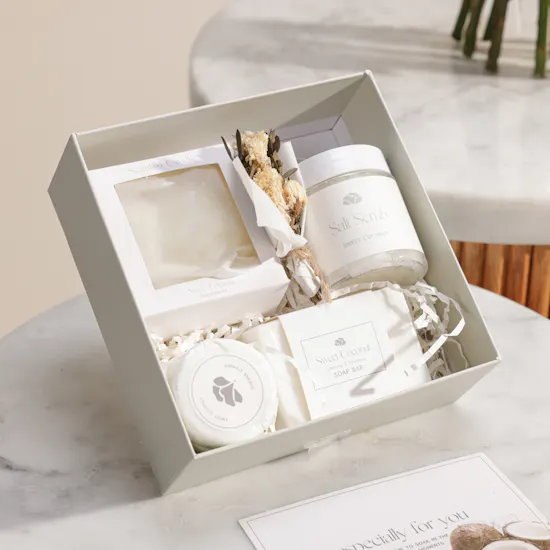 LaurGifts Orchid and Jasmine Spa Gift Box | Peaceful Presence Flower Vase