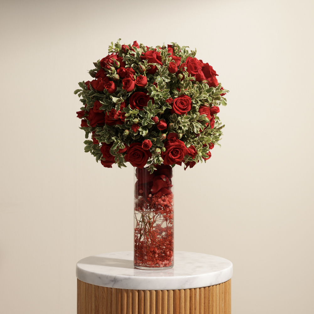 زهور المارون | مزهرية زجاج