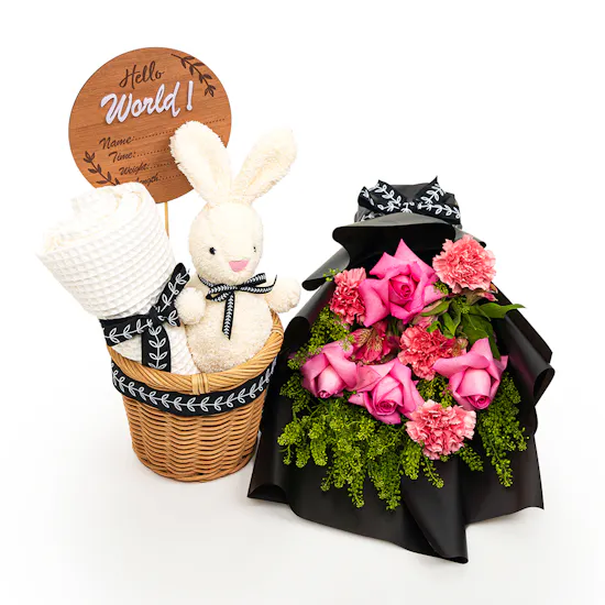 Cozy Bunny Basket | Flowers Bouquet