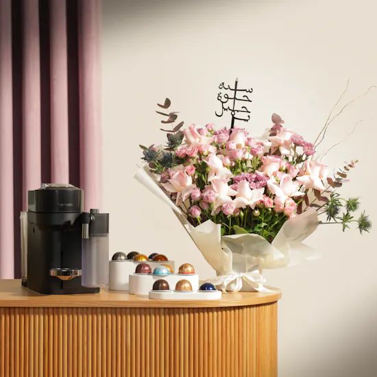 Nespresso Vertuo Lattissima Black Coffee Machine | Birthday Blooming Bouquet