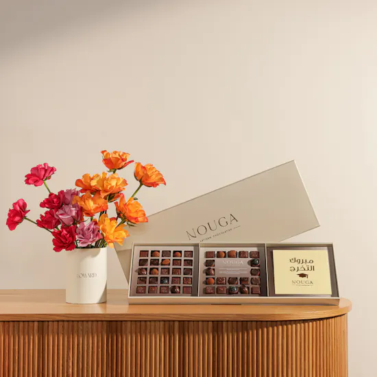 Nouga Gongrats Grad Bonbon Chocolate Box | Classy Flower Box