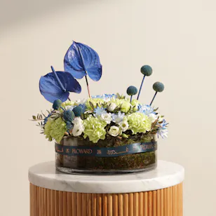 Azure Elegance Flower Vase