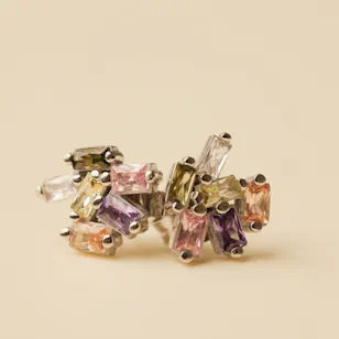 Zia Handcrafted Colorful Baguette Stones Women's Earrings Zia Handcrafted Colorful Baguette Stones Women's Earrings