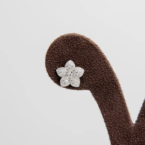 Felizmoda Silver Flower Earrings | White Chrysanthemums