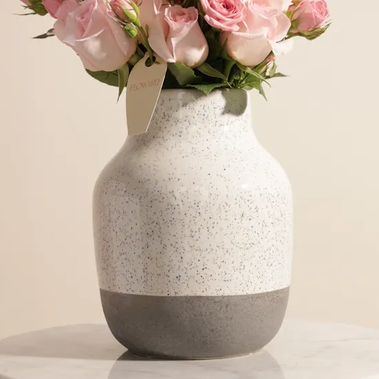 Whispering Pink Roses Vase