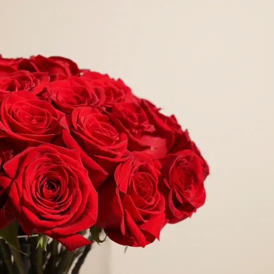 Breathtaking Red Roses Vase | 50 Roses