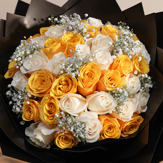 Golden Elegance Flowers Bouquet