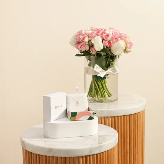 Miss L' by L'azurde Zodiac Sign Necklace | Graceful Flowers Vase