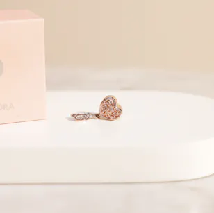 Pandora Openwork Heart & Two Feathers Dreamcatcher Charm