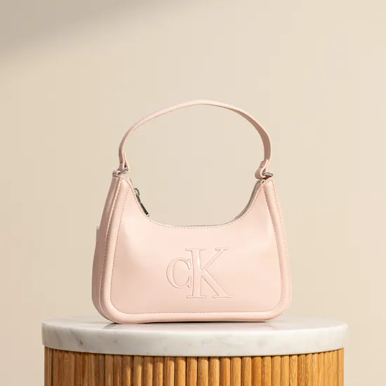Calvin Klein Pink Embossed Monogram Women’s Shoulder Bag