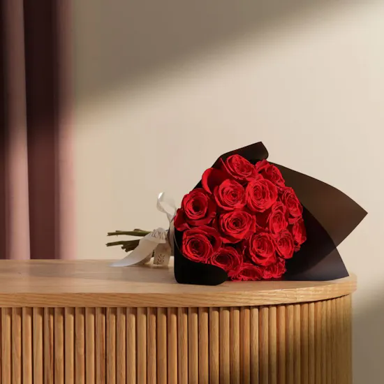 Koko Bakery Stickman Heart Bento Cake | Classy Red Flowers Bouquet