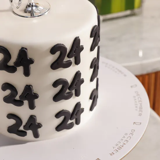 December Cake Customizable Number Candle Cake | Festive Flowers