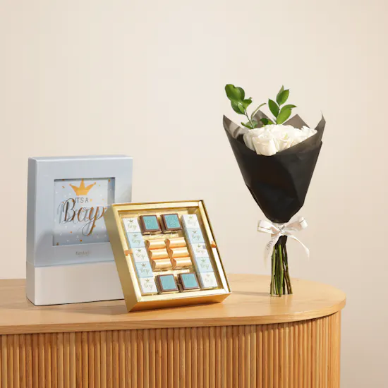 Bostani It's A Boy Chocolate Box | Joyous Flower Bouquet
