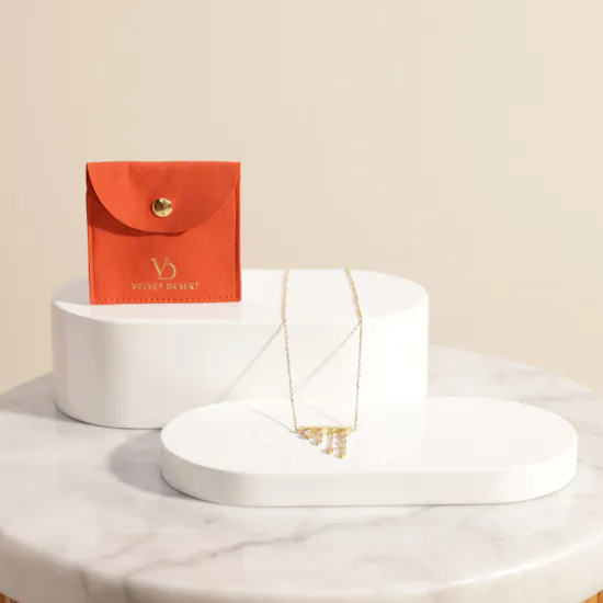 Velvet Desert Gold Lines North Drop Necklace