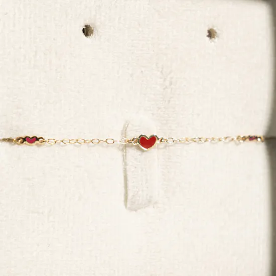 Miss L' Heart Chain Gold Kids Bracelet