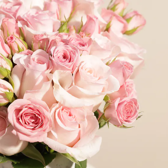 Whispering Pink Roses Vase