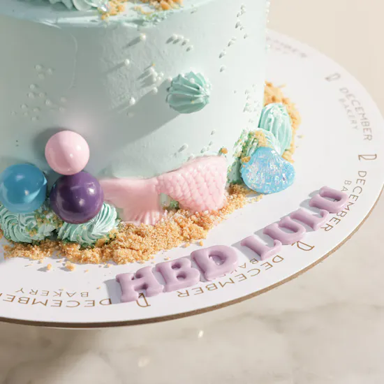 December Cake Personalized Mermaid Two Tier Cake