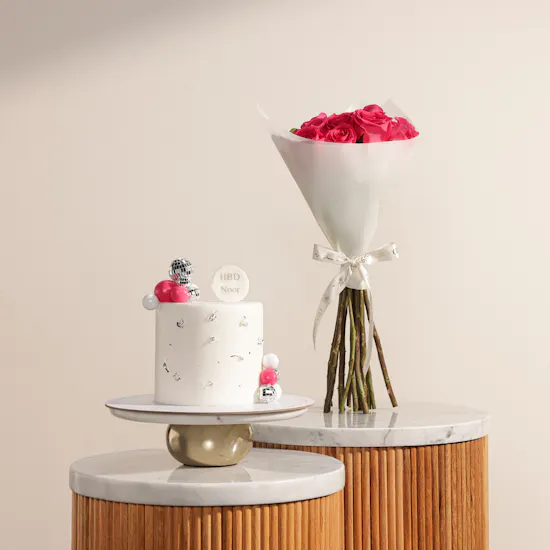 December Cake Disco Birthday Customized Name Cake | Tender Flowers
