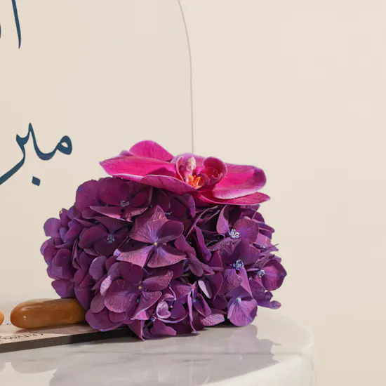 Congrats Purple Flowers Stand