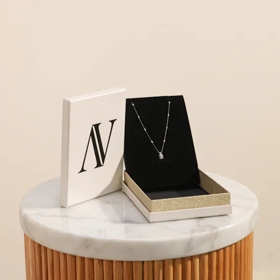 AV Jewelry White Gold Glow Necklace