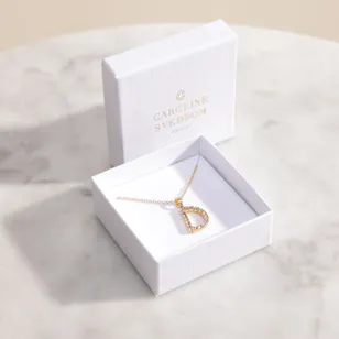 Caroline Svedbom Mini Letter D Crystal Necklace 