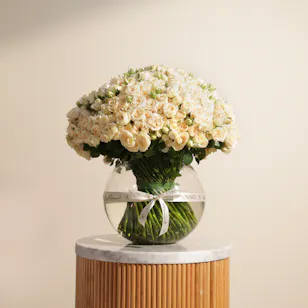 Bright Peach Baby Rose Vase 