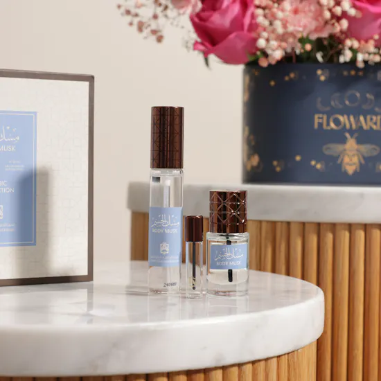 Abdul Samad Al Qurashi Body Musk Perfume Set | Vibrant Flower Box