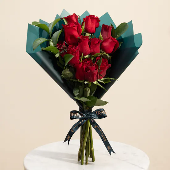 Siran by Iram Gold and Diamond Letter Alef Necklace | Roses of Love Bouquet