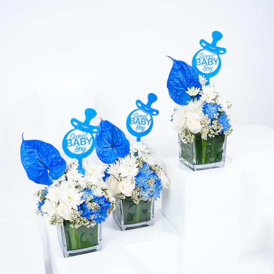 Baby Boy Reception Vases