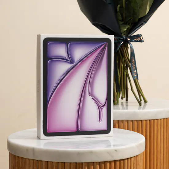 Apple 11-inch Wi-Fi 128GB Purple iPad Air | Charm Red Roses Bouquet