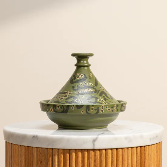 Hedeya Green Pottery Small Serving Plate
