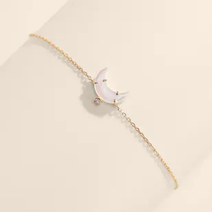 Leïa K. Moon Stone Diamond Necklace Bracelet