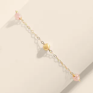 Miss L' by L'azurde Bead and Pink Stones Women's Bracelet Miss L' by L'azurde Bead and Pink Stones Women's Bracelet