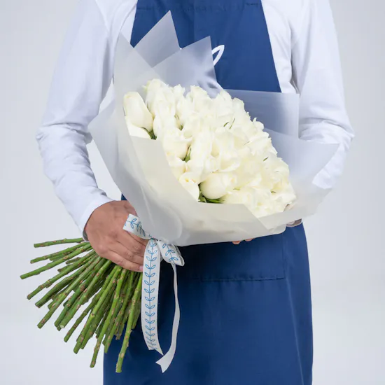 ILY White Roses Bouquet
