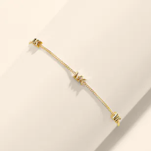Michael Kors Premium Gold-plated MK Logo Link Chain Bracelet