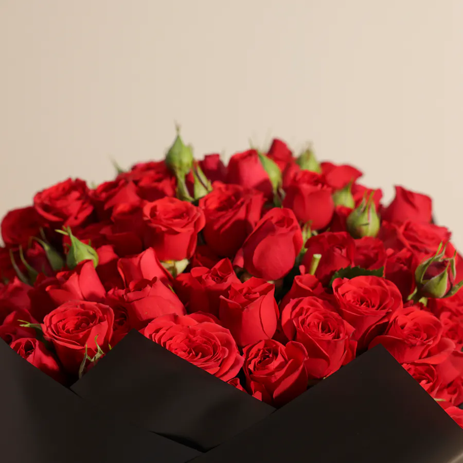 Crimson Red Baby Roses Bouquet | 35 Flowers 5