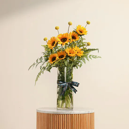 Golden Sunshine Flower Vase