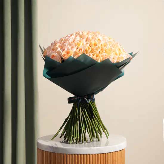 Enchanting Peach | 100 Rose Bouquet