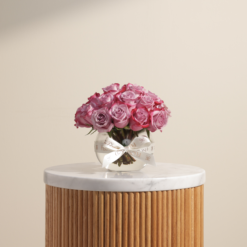 مزهرية جوري بنفسجي رقيقة | 25 زهرة