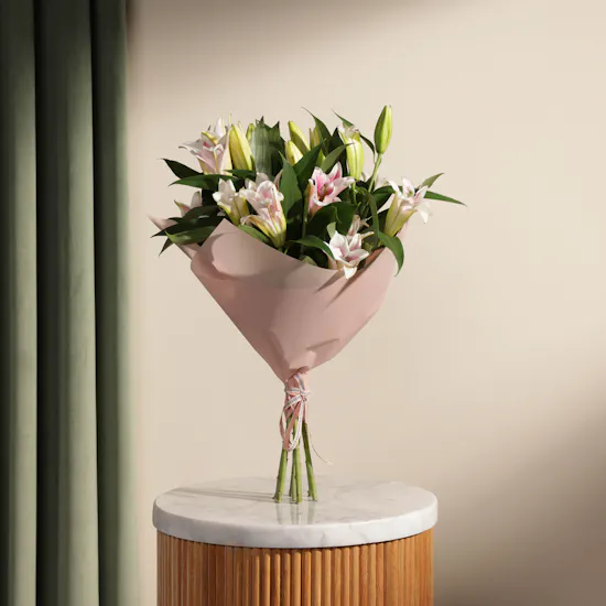 Blush Radiance Lily Bouquet