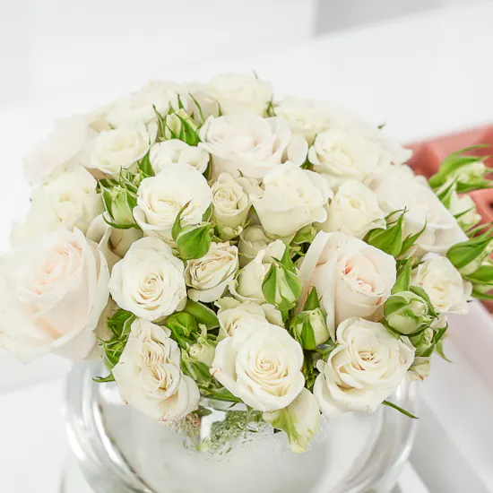 Floward Small Mixed Chocolate Box | White Roses Vase